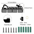 CREATCABIN Metal Swimming Medal Holder Rack Wall Mount Black 15.7x6in by Deal US