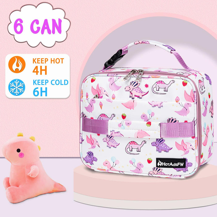 HotAdsFW Dinosaur Kids Lunch Box Small School Bag White Dinosour by Deal US