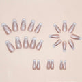 French Tip Press On Nails Short Square Pink Nude Glossy 24Pcs by Deal US
