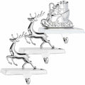 Klikel Reindeer Stocking Holder Set of 3 Deer and Sleigh for Mantel by Deal US