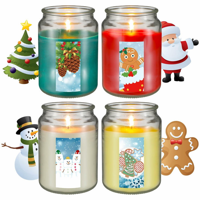 Tioncy Christmas Scented Candle Gift Set 68oz 4 Pcs Apple Cookies Mint by Deal US