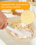 Soap Dispensing Dish Brush Set with 1 Long Handle & 10 Natural Loofah Sponges by Deal US