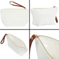 Glamlily Gold Initial I Personalized Makeup Bag White 10x3x6 In by Deal US