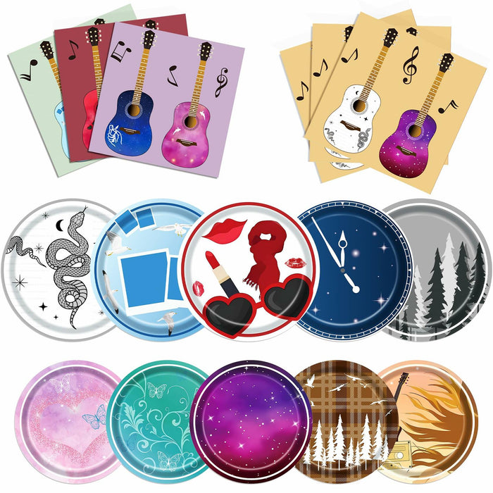Music Themed 75Pcs Birthday Party Decorations & Tableware for Girls Fans by Deal US