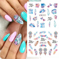 Feather Nail Water Sticker Decals Dream Catcher Colorful 12PCS Nail Art by Deal US