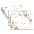 Baptism Thank You Cards Boho Blush Pink Floral Greenery 25 Pack by Deal US