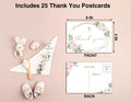 Baptism Thank You Cards Boho Blush Pink Floral Greenery 25 Pack by Deal US