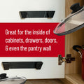 Pot Lid Wall Organizer Clips Stick-On 6" & 9" Sizes Pack of 2 by Deal US