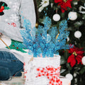 Crazy Night Christmas Tree Picks 16.3in 12pcs Blue Glitter Berries by Deal US