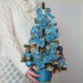 Crazy Night Christmas Tree Picks 16.3in 12pcs Blue Glitter Berries by Deal US