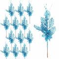 Crazy Night Christmas Tree Picks 16.3in 12pcs Blue Glitter Berries by Deal US