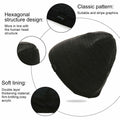 Winter Beanie Skull Cap Warm Knit Lined Outdoor Hat 4-Black&Grey - M Size by Deal US