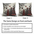 Black Red Christmas Tree Throw Pillow Covers 18x18 Set of 2 Xmas Decor by Deal US