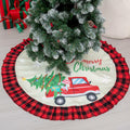 Burlap Christmas Tree Skirt 36" Red Black Buffalo Plaid Truck Farmhouse by Deal US