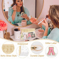 Personalized Initial Small Boho Straw Clear Makeup Bag Waterproof PVC Travel by Deal US