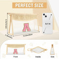 Personalized Initial Small Boho Straw Clear Makeup Bag Waterproof PVC Travel by Deal US