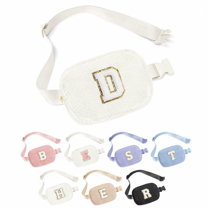 YOOLIFE Fleece Belt Bag Waist Pack Crossbody Beige Kids Size 8-12 by Deal US