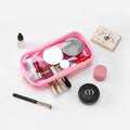 Nogsew Clear Waterproof Travel Makeup Bag Small Pink Zipper Organizer by Deal US