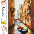 ZRIZQ Paint by Number Kit for Adults 12x16 Canvas City Colorful Box by Deal US