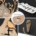 Wooden Reusable Perpetual Calendar with Hooks Home Decor Holiday Gift by Deal US