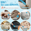 LVHATN 6IN1 Pet Hair Remover Tool for Car Rug Couch Furniture 8.27in by Deal US