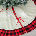 Burlap Christmas Tree Skirt 36" Red Black Buffalo Plaid Truck Farmhouse by Deal US