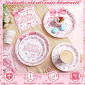 Coquette Pink Bow Birthday Party Supplies 216 Pcs Plates Napkins Set by Deal US