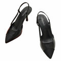 C.Paravano Women's Pointed Toe Slingback Pumps Black Size 9.5 by Deal US