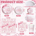 Coquette Pink Bow Birthday Party Supplies 216 Pcs Plates Napkins Set by Deal US
