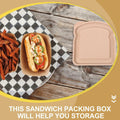 ABOOFAN 4pcs Plastic Toast Shape Sandwich Containers with Lid Food Storage by Deal US