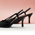 C.Paravano Women's Pointed Toe Slingback Pumps Black Size 9.5 by Deal US