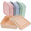 ABOOFAN 4pcs Plastic Toast Shape Sandwich Containers with Lid Food Storage by Deal US