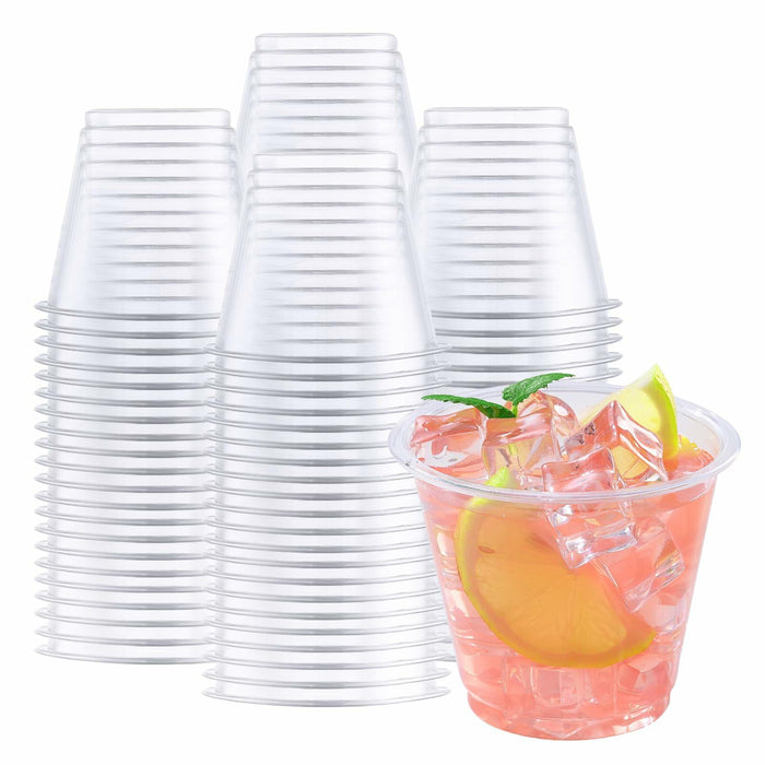 WELLIFE 9oz Clear Plastic Cups 200 Pack Disposable Party Glasses Wine Cold by Deal US