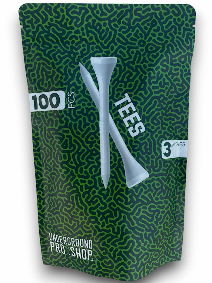 Underground Pro Shop Wood Golf Tees 3" Standard White Resealable Pack by Deal US
