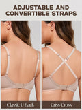 IHOIU Women's Lace Push Up Bra Padded Underwire Plunge Nude Size 34C by Deal US