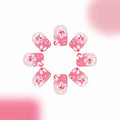 24Pcs Pink Gradient Press On Nails Short Floral Fake Nails with Glue Women by Deal US