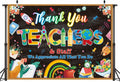 Thank You Teachers Backdrop 6x4FT Teacher Appreciation Banner Blue by Deal US