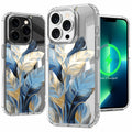 LORYVAN Magnetic Clear Case iPhone 12/12 Pro Floral Blue 6.1" by Deal US
