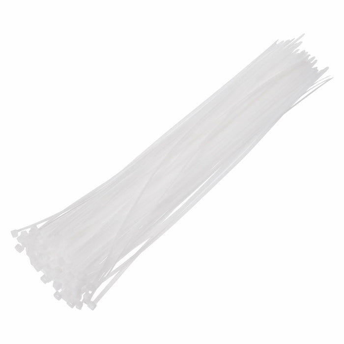MECCANIXITY 3/16x18in Nylon Cable Zip Ties Self-Locking White 100pcs by Deal US