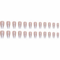 French Tip Press On Nails Short Square Pink Nude Glossy 24Pcs by Deal US