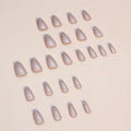 French Tip Press On Nails Short Square Pink Nude Glossy 24Pcs by Deal US