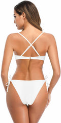 SHEKINI Women High Waist V-Wire Crossback Bikini Swimsuit Black Size L by Deal US