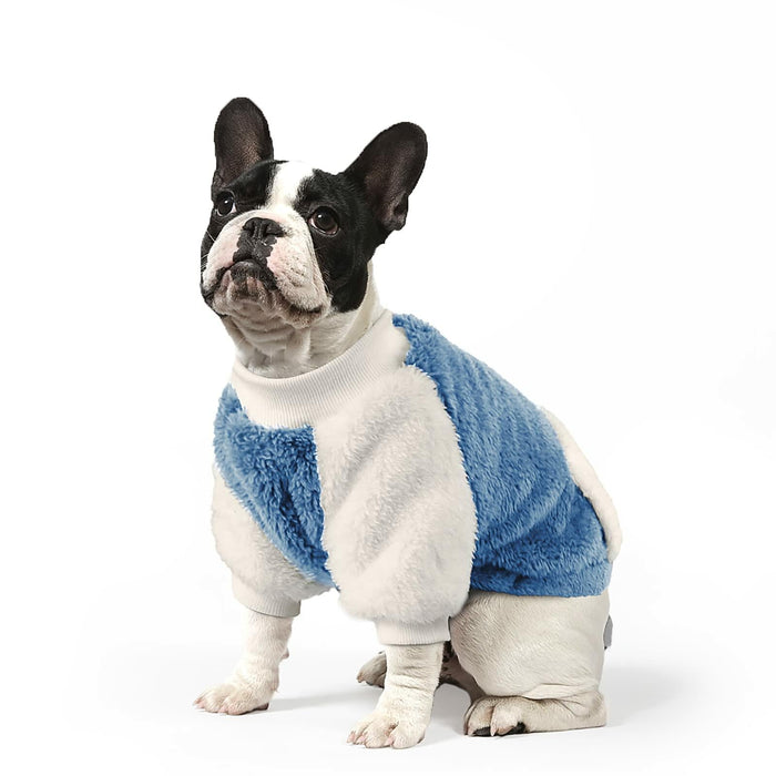 LESYPET Fleece Dog Sweater Small Medium Dogs Pullover Blue Size XX-Large by Deal US