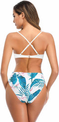 SHEKINI Women High Waist V-Wire Crossback Bikini Swimsuit Black Size L by Deal US