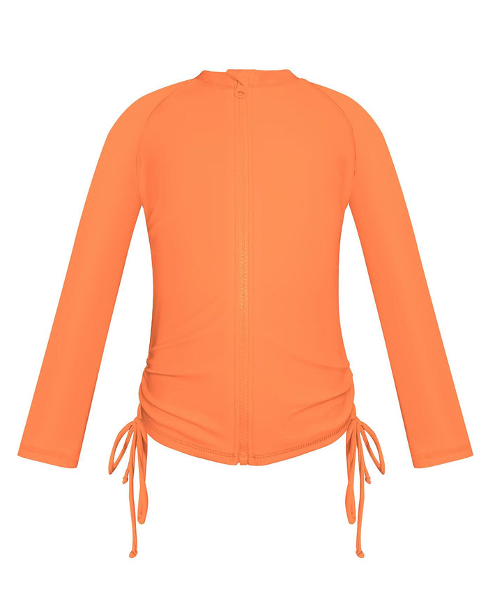 SHEKINI Girl's UPF50+ Zipper Rash Guard Swimsuit Orange Size 8-10 by Deal US