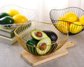 IBWell Metal Iron Wire Single Tier Dish Stand Basket Holder Gold by Deal US