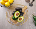 IBWell Metal Iron Wire Single Tier Dish Stand Basket Holder Gold by Deal US