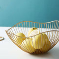IBWell Metal Iron Wire Single Tier Dish Stand Basket Holder Gold by Deal US