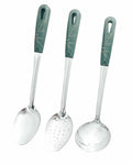 XIAOXGMALL Stainless Steel 3 Pc Serving Spoon Set White Slotted Ladle by Deal US