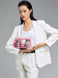 Nogsew Clear Waterproof Travel Makeup Bag Small Pink Zipper Organizer by Deal US
